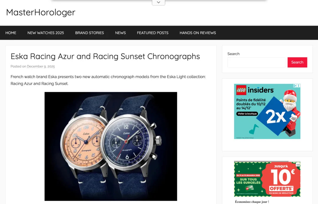 Eska Racing Azur and Racing Sunset Chronographs