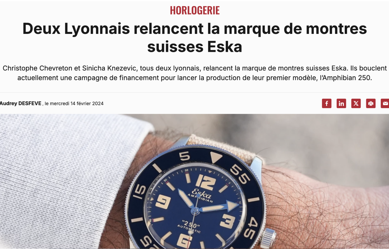 Two Lyonnais relaunch the Swiss watch brand Eska