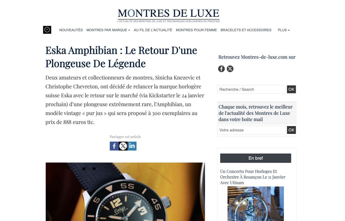 Eska Amphibian: the return of a legendary diver