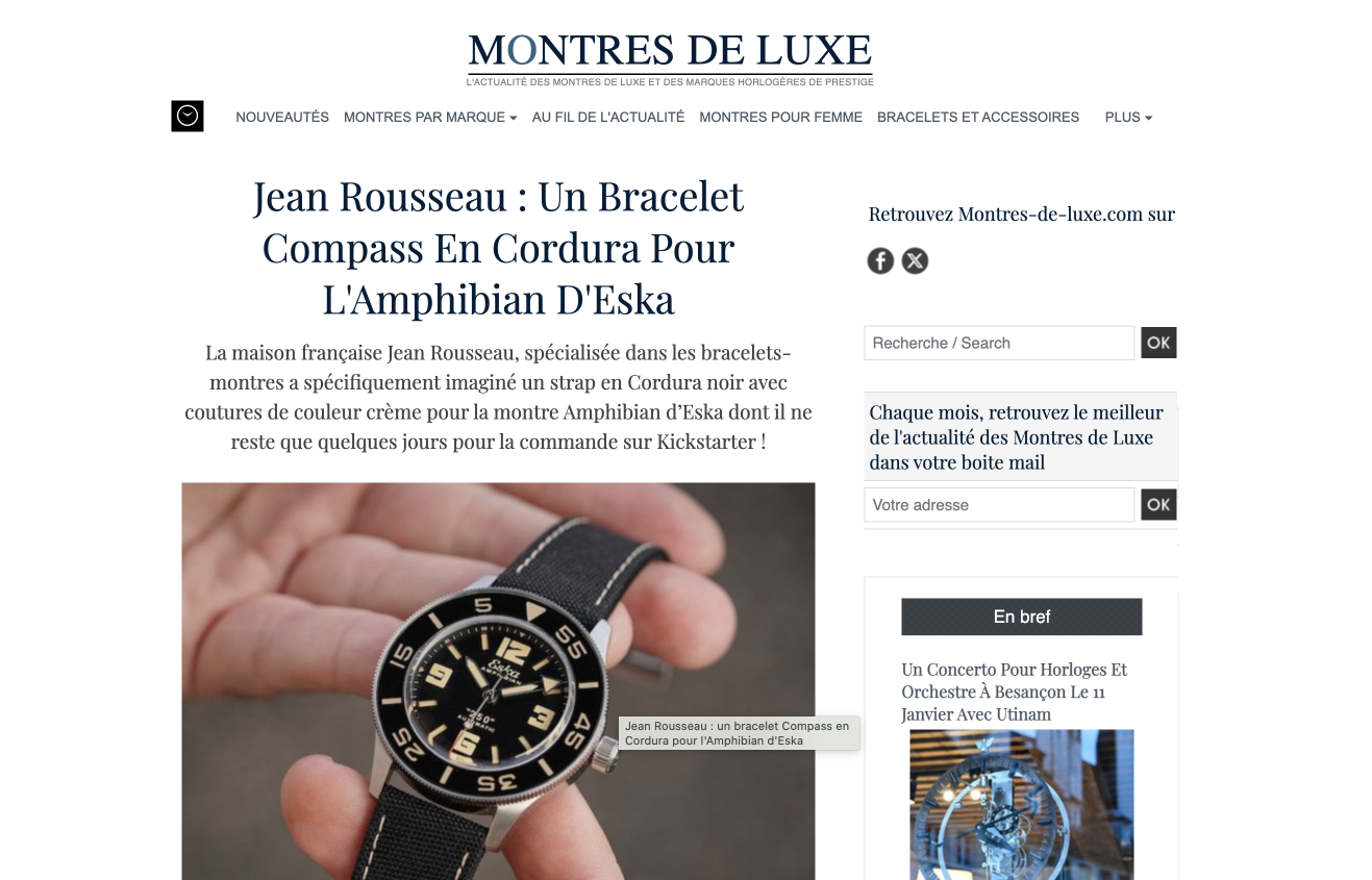 Jean Rousseau: a Cordura Compass bracelet for the Eska Amphibian