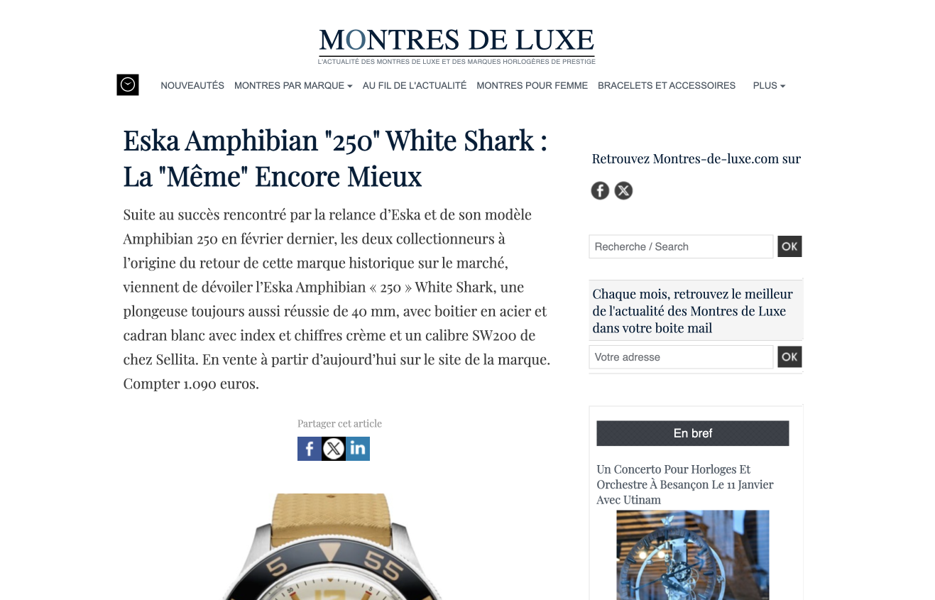 Eska Amphibian "250" White Shark: the "same" even better