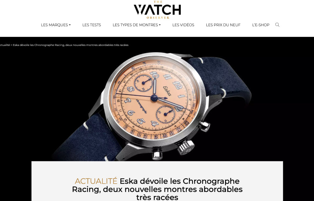 Eska dévoile les Chronographe Racing, deux nouvelles montres abordables très racées