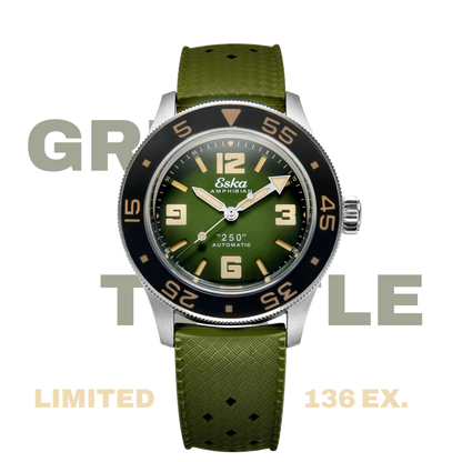 Plongeuse Automatique Eska  Amphibian 250 Série Limitée Green Turtle - 136 exemplaires